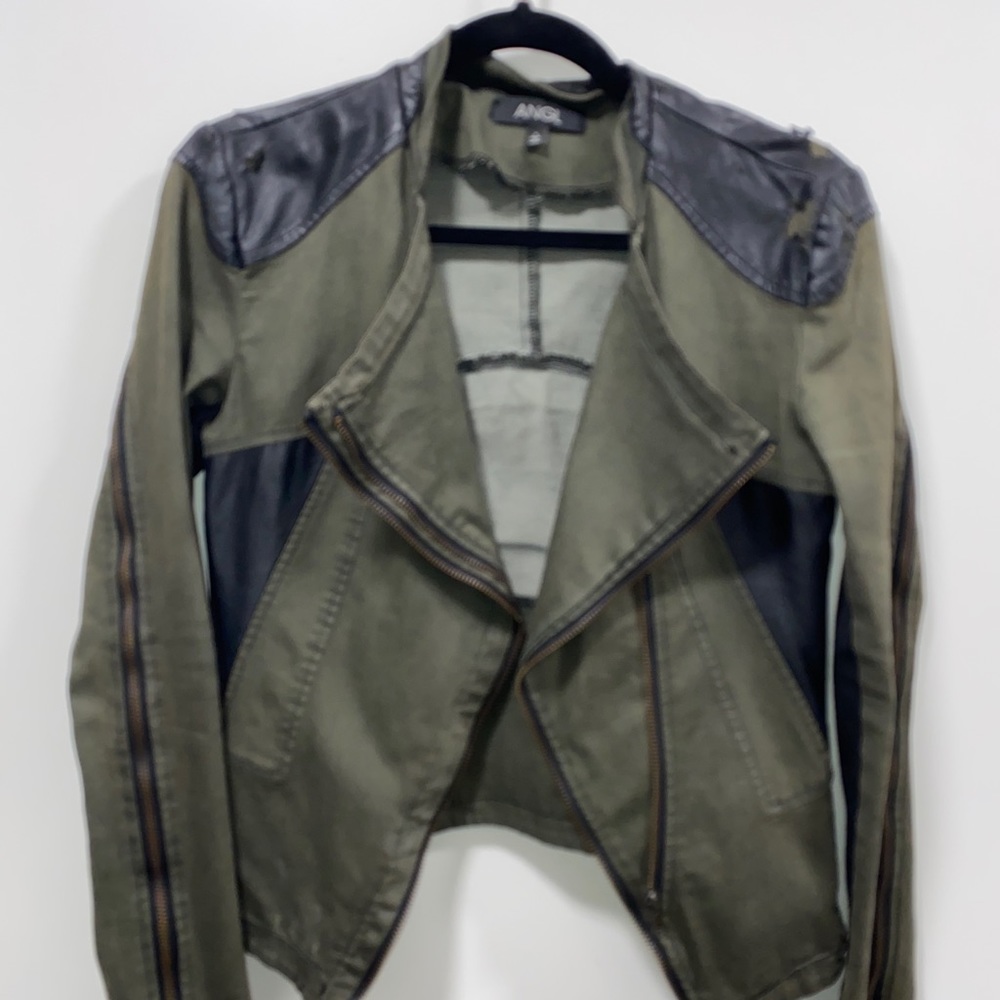 Army green blazer jacket